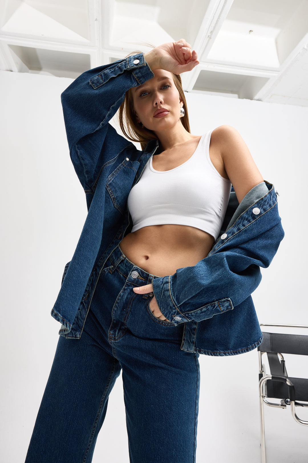 Routines Two Piece Denim Set - Blue - Tall 1444-1