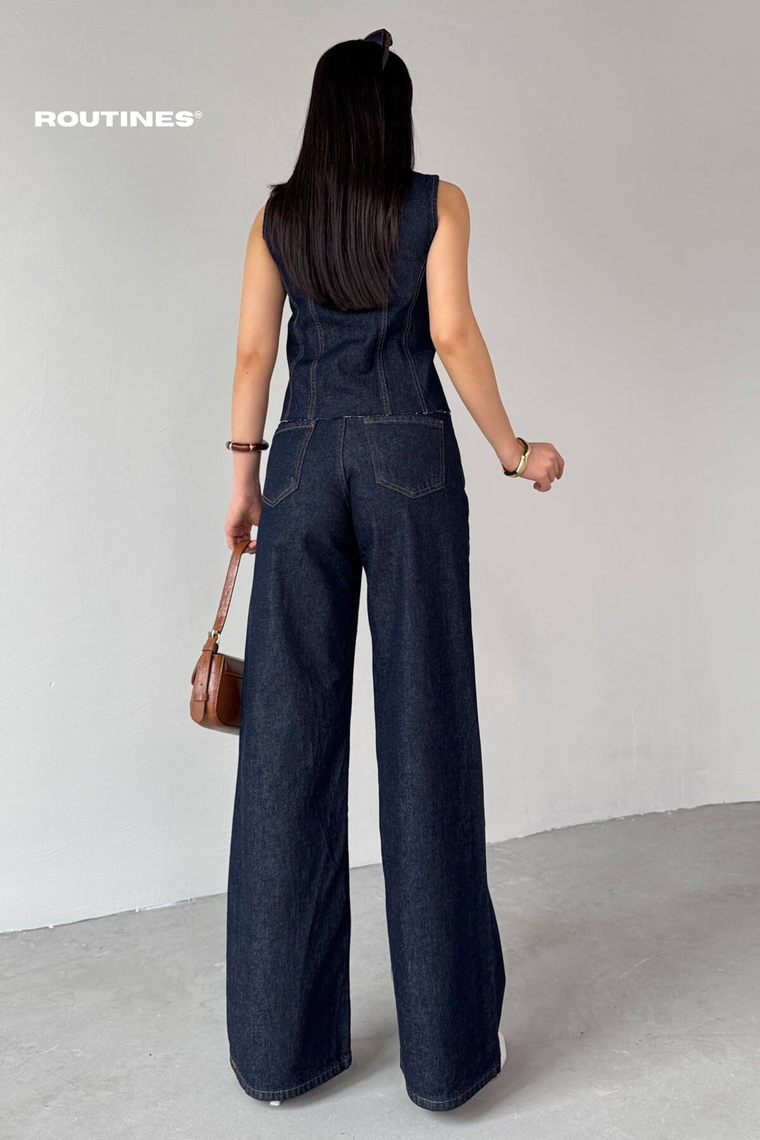 Routines Two Piece Denim Vest Set 0199 Set Routines Fashion
