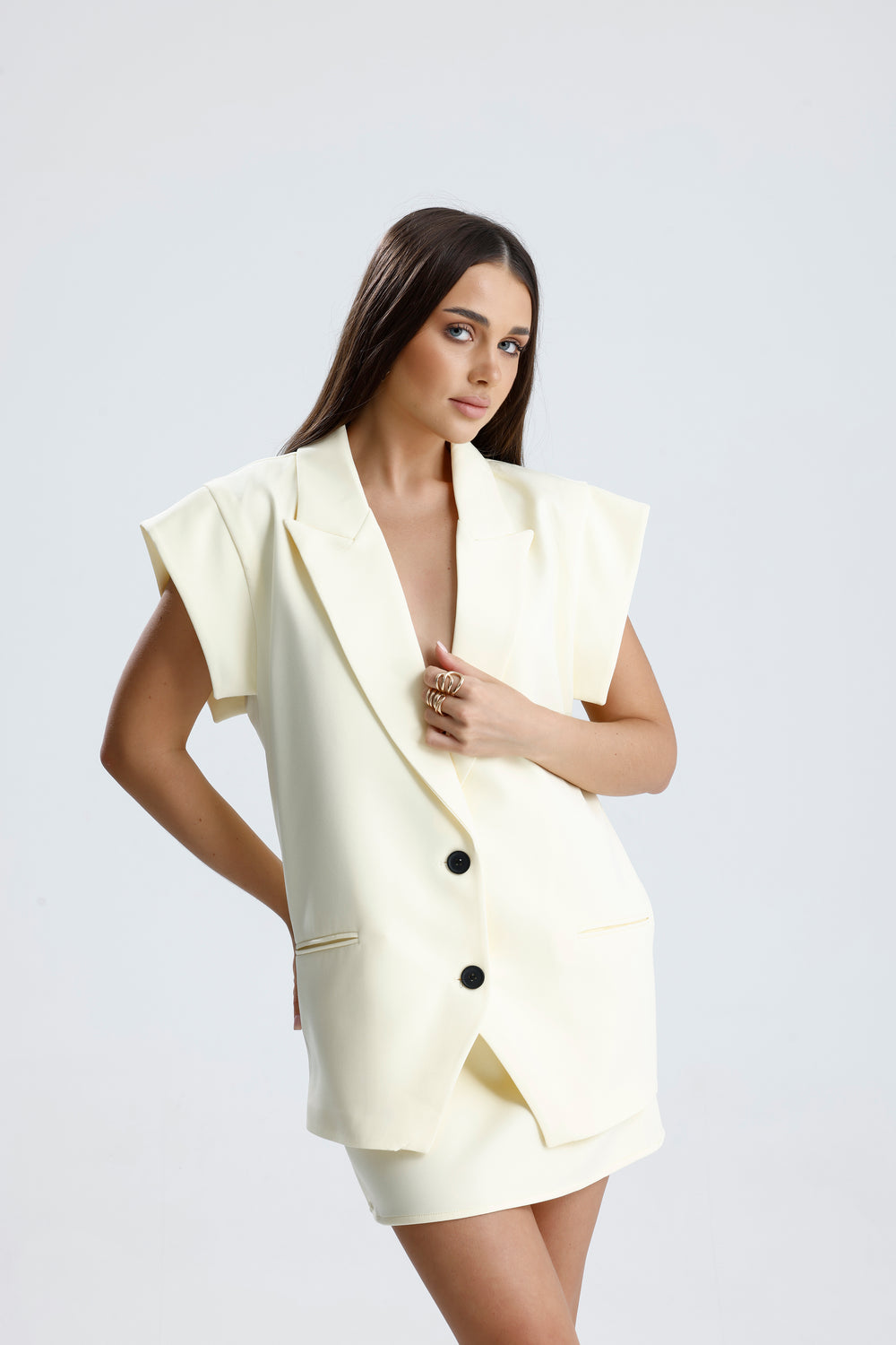 Routines Two Piece Gilet Set - Butter Yellow 905211 Set Routines Fashion