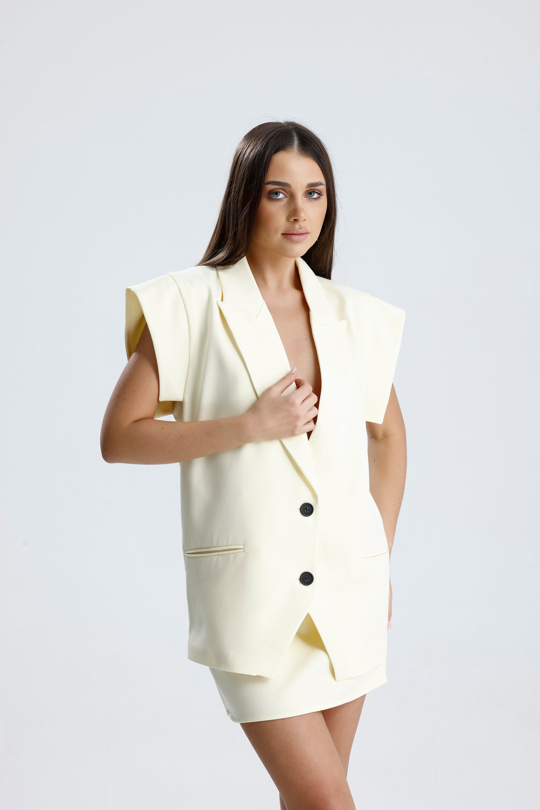 Routines Two Piece Gilet Set - Butter Yellow 905211 Set Routines Fashion