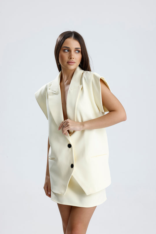 Routines Two Piece Gilet Set - Butter Yellow 905211 Set Routines Fashion