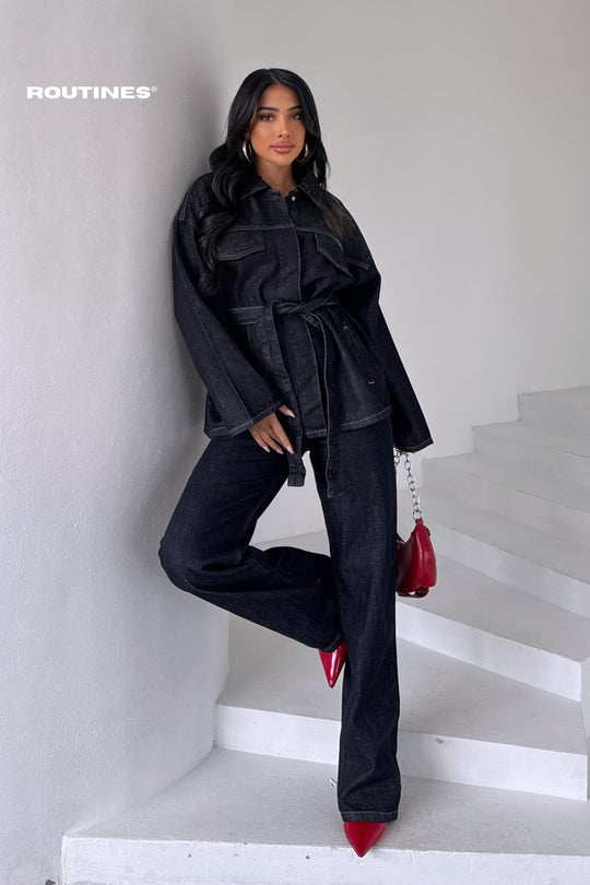 Routines Two Piece Tie Up Denim Set - Tall 10004 Set Routines Fashion