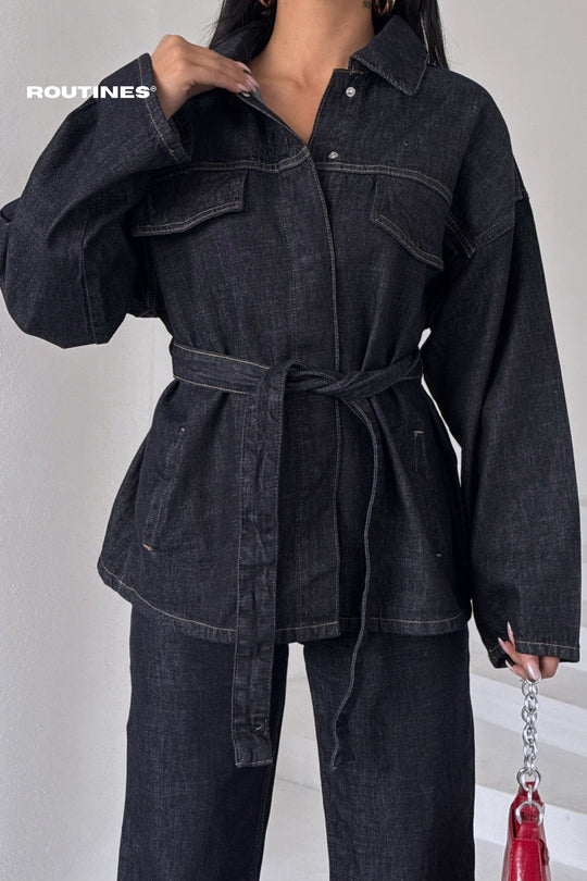 Routines Two Piece Tie Up Denim Set - Tall 10004 Set Routines Fashion