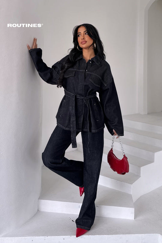 Routines Two Piece Tie Up Denim Set - Tall 10004 Set Routines Fashion