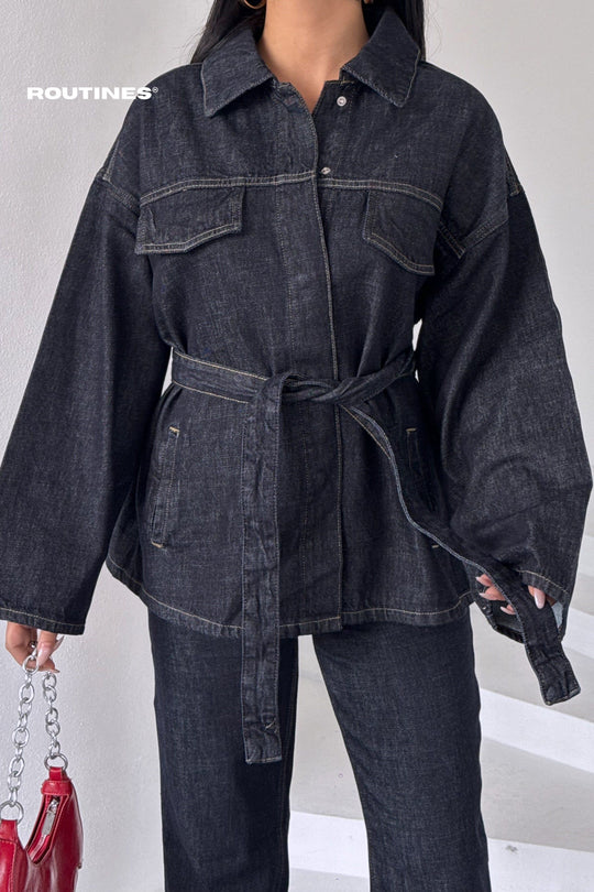Routines Two Piece Tie Up Denim Set - Tall 10004 Set Routines Fashion