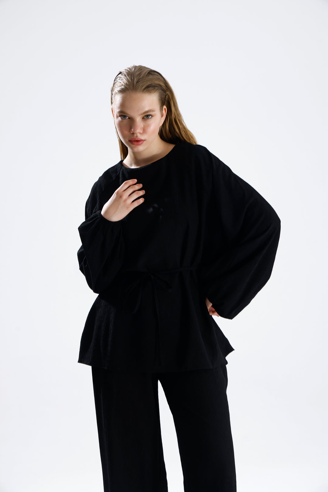 Routines Two Piece Tie Up Set - Black 4125 Set Routines Fashion