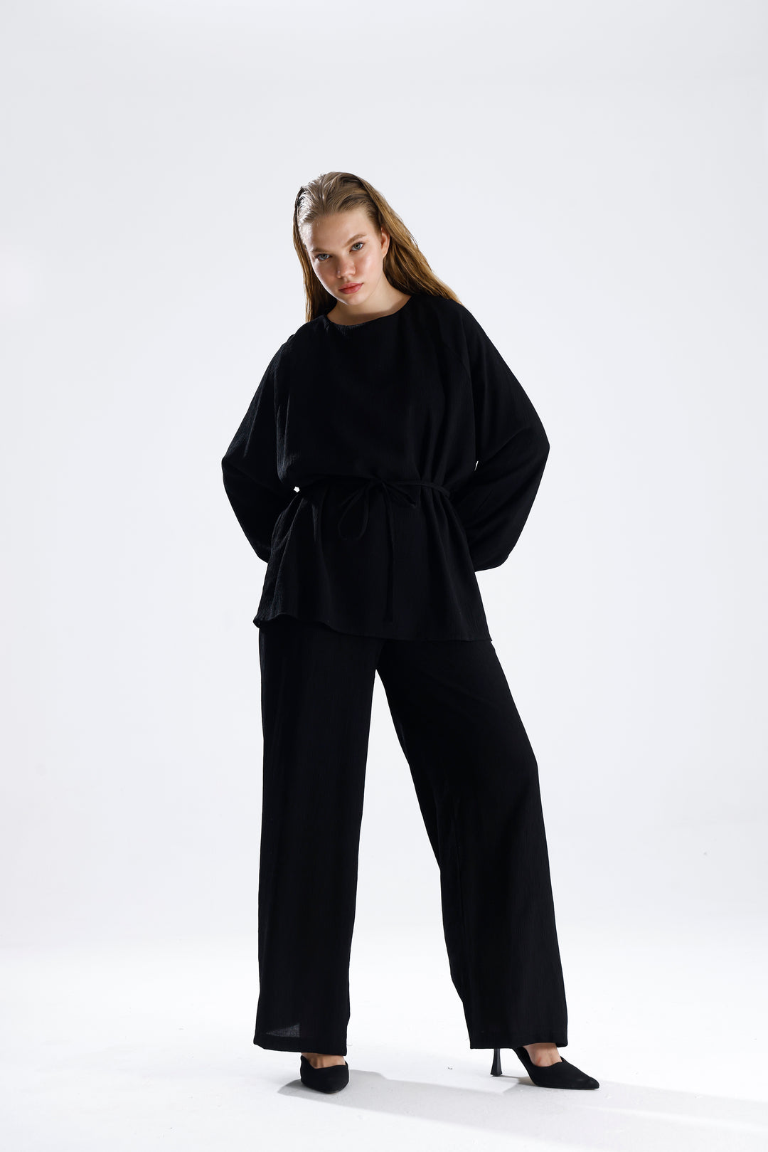 Routines Two Piece Tie Up Set - Black 4125 Set Routines Fashion