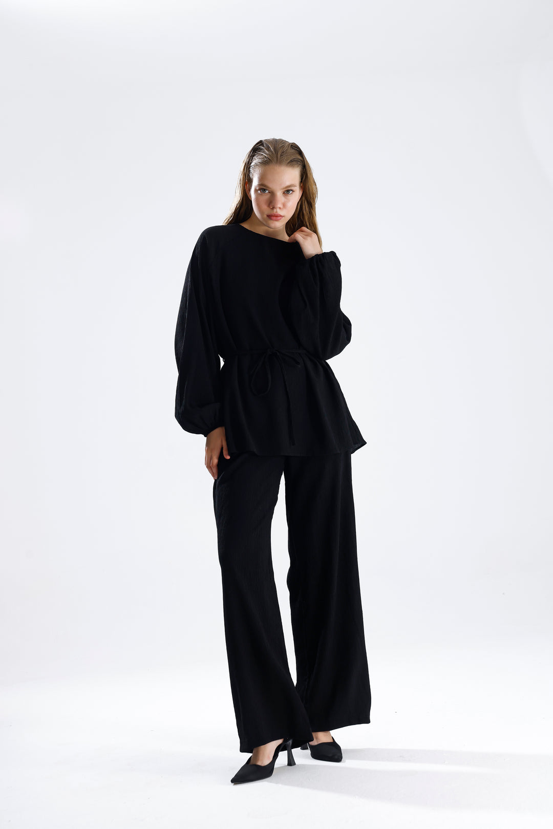 Routines Two Piece Tie Up Set - Black 4125 Set Routines Fashion