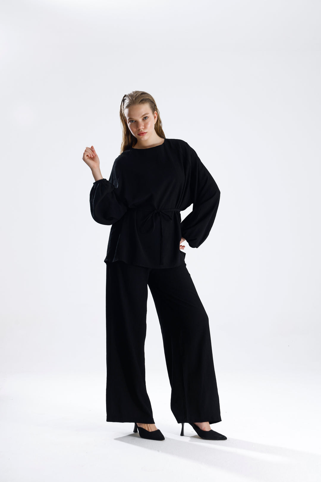 Routines Two Piece Tie Up Set - Black 4125 Set Routines Fashion