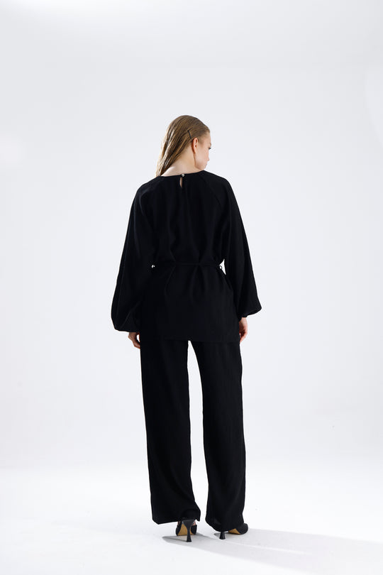 Routines Two Piece Tie Up Set - Black 4125 Set Routines Fashion