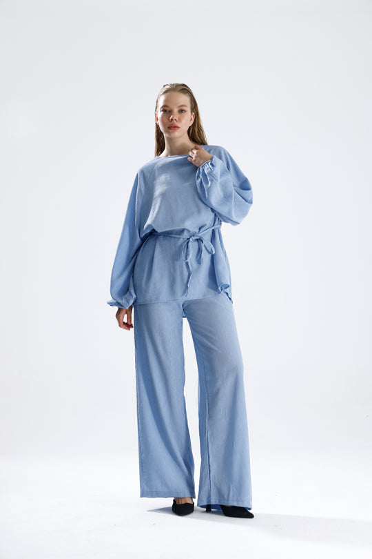 Routines Two Piece Tie Up Set - Blue 4125 Set Routines Fashion
