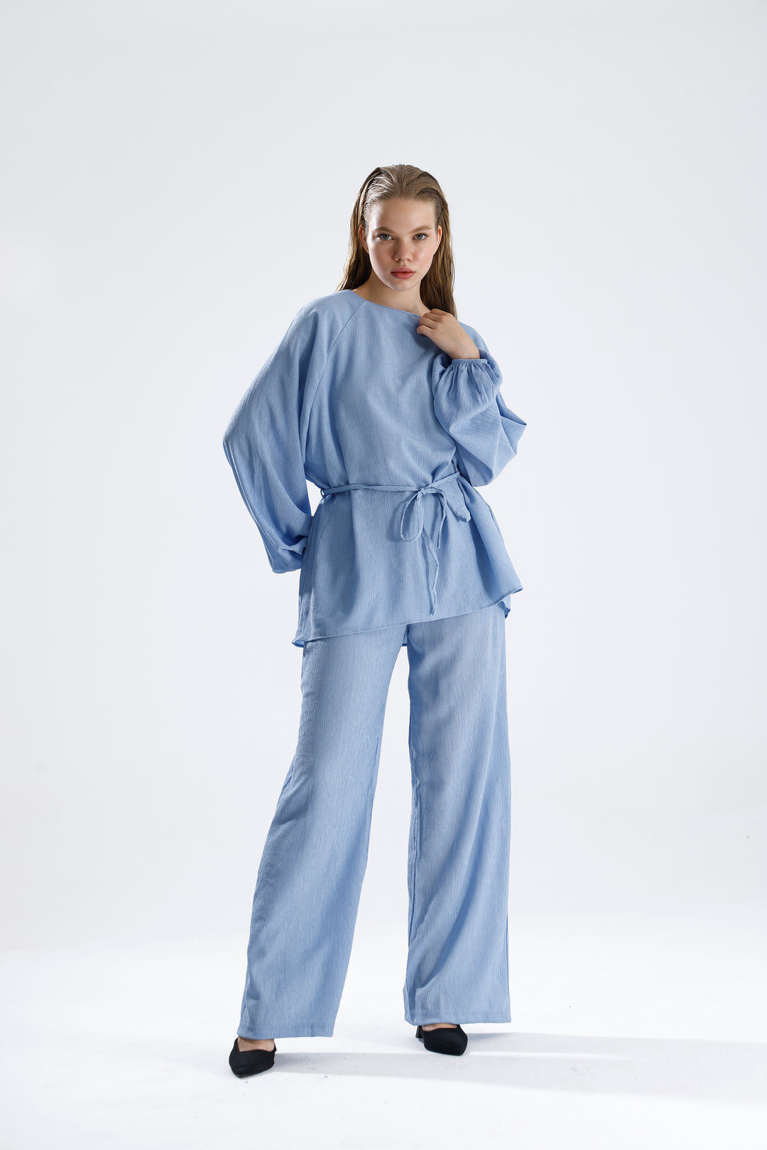 Routines Two Piece Tie Up Set - Blue 4125 Set Routines Fashion