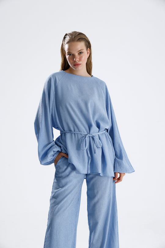 Routines Two Piece Tie Up Set - Blue 4125 Set Routines Fashion