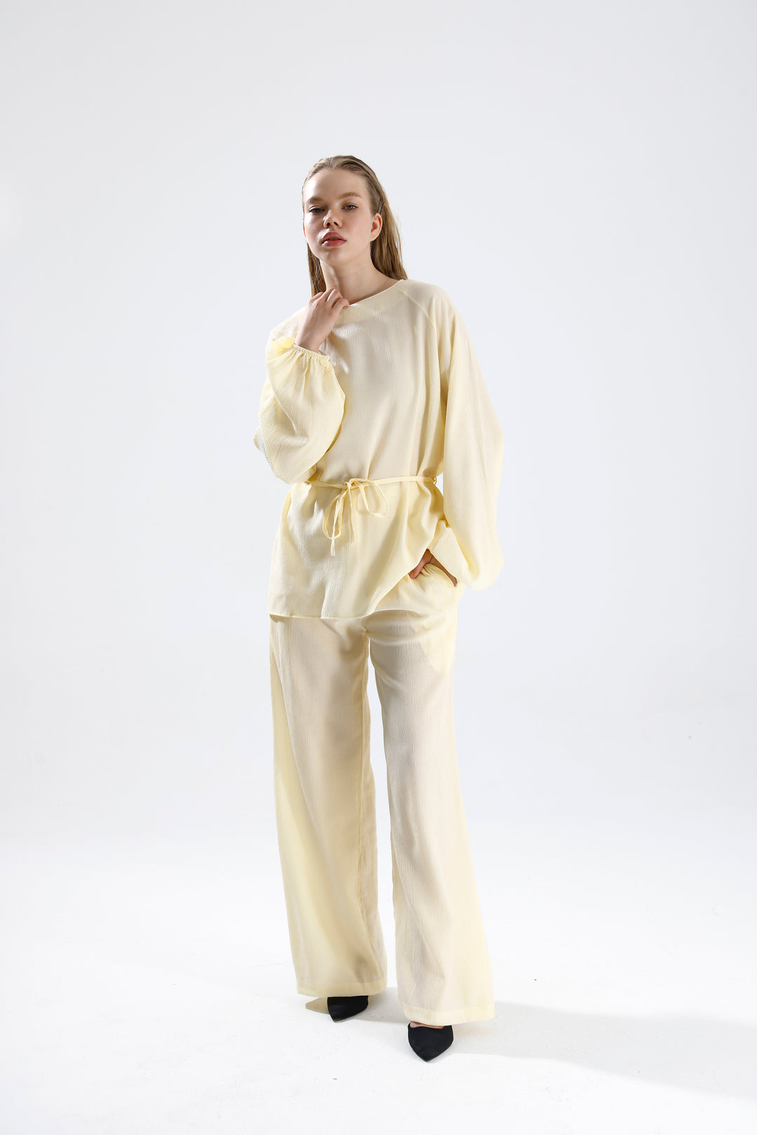 Routines Two Piece Tie Up Set - Yellow 4125 Set Routines Fashion