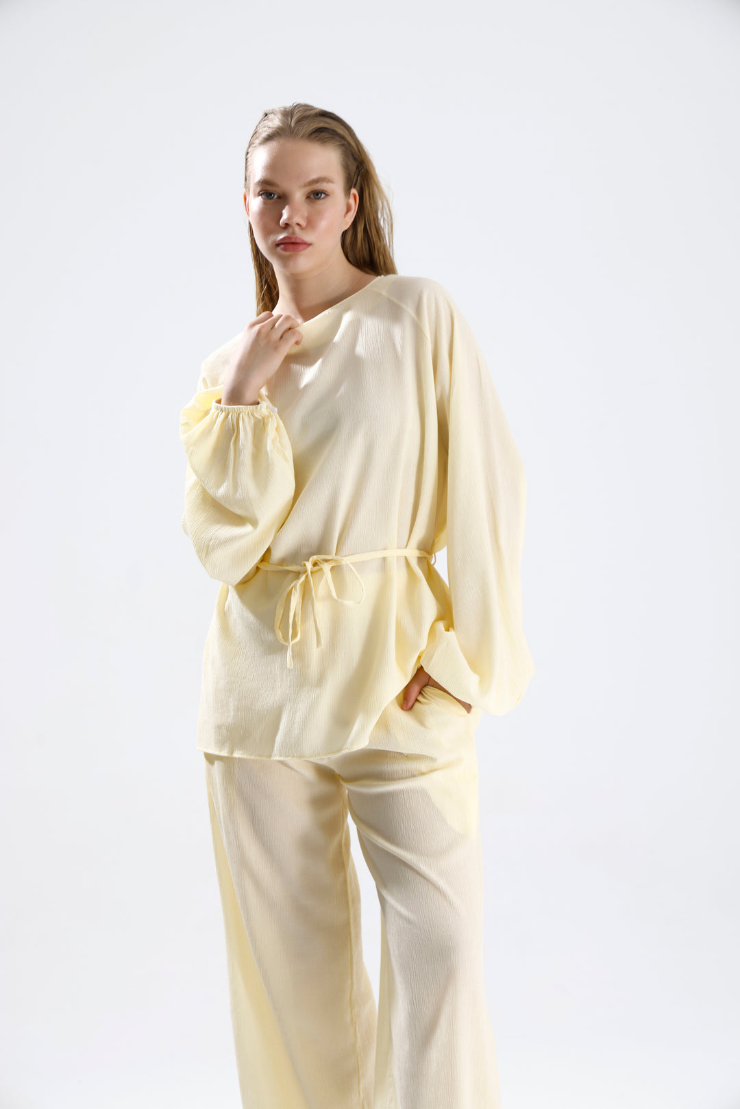 Routines Two Piece Tie Up Set - Yellow 4125 Set Routines Fashion