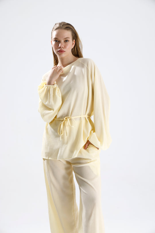 Routines Two Piece Tie Up Set - Yellow 4125 Set Routines Fashion