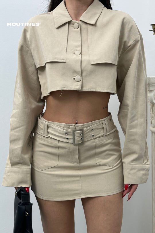 Routines Two Piece Trench Skirt Set - Camel 522020133 Set Routines Fashion