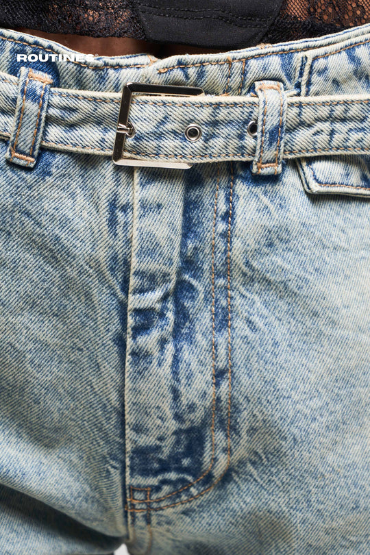 Routines Vintage Belted Straight Jeans 3866 Jeans Routines Fashion