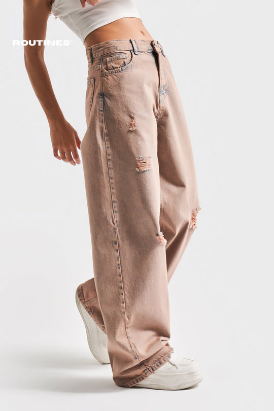 Routines Vintage Loose Ripped Straight Jeans 3259 Jeans Routines Fashion