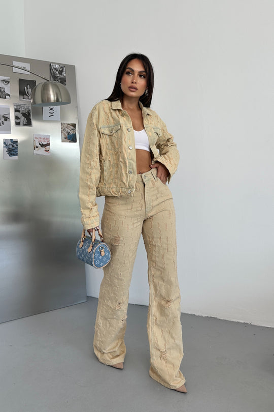 Routines Vintage Pattern Denim Jacket 5537 Jacket Routines Fashion