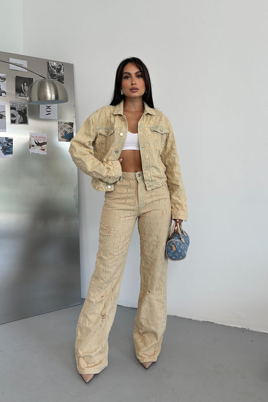 Routines Vintage Pattern Denim Jacket 5537 Jacket Routines Fashion