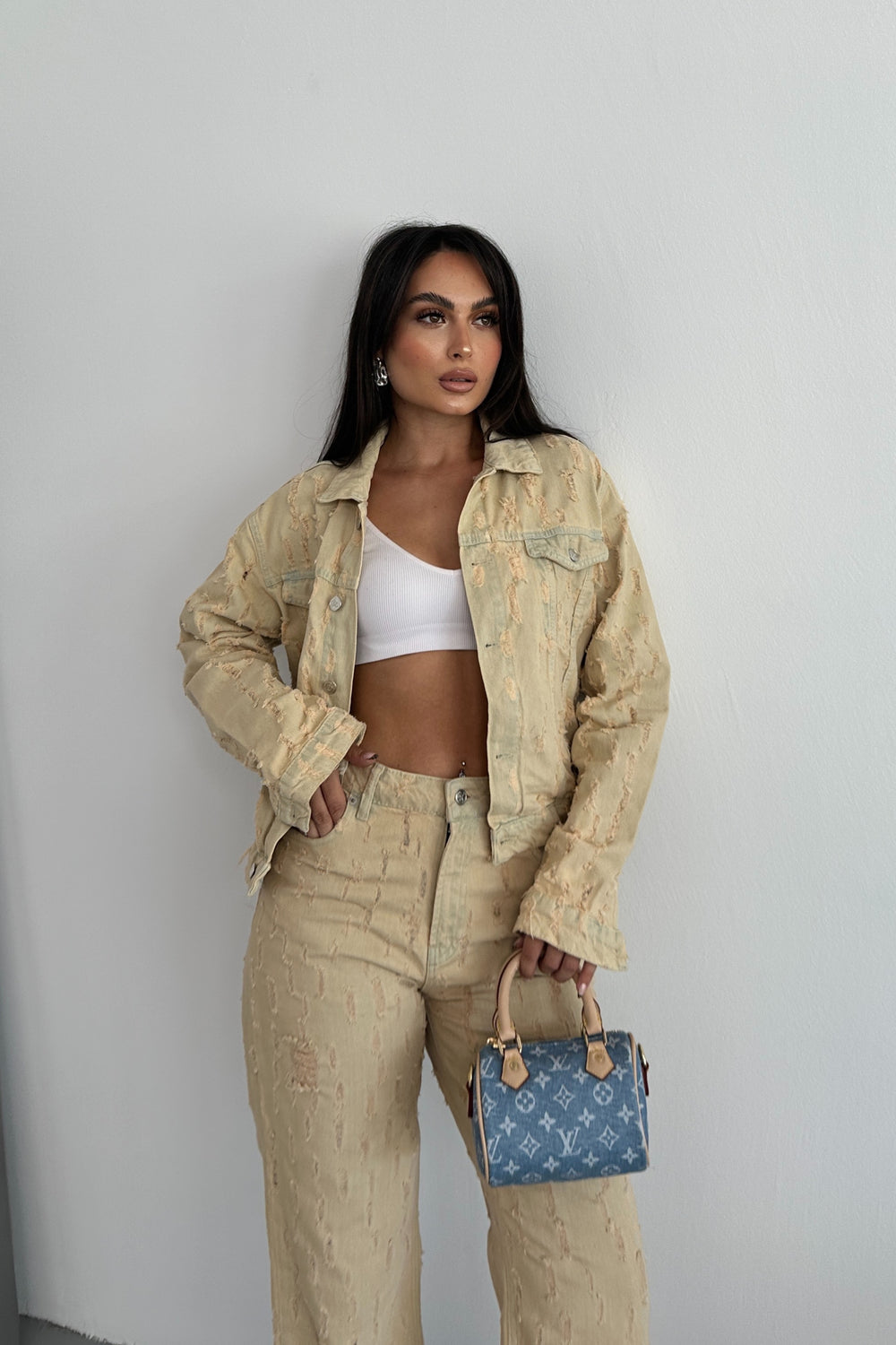 Routines Vintage Pattern Denim Jacket 5537 Jacket Routines Fashion