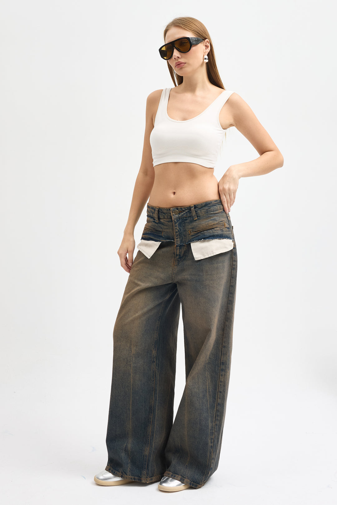 Routines Vintage Pocket Detail Baggy Jeans 4399