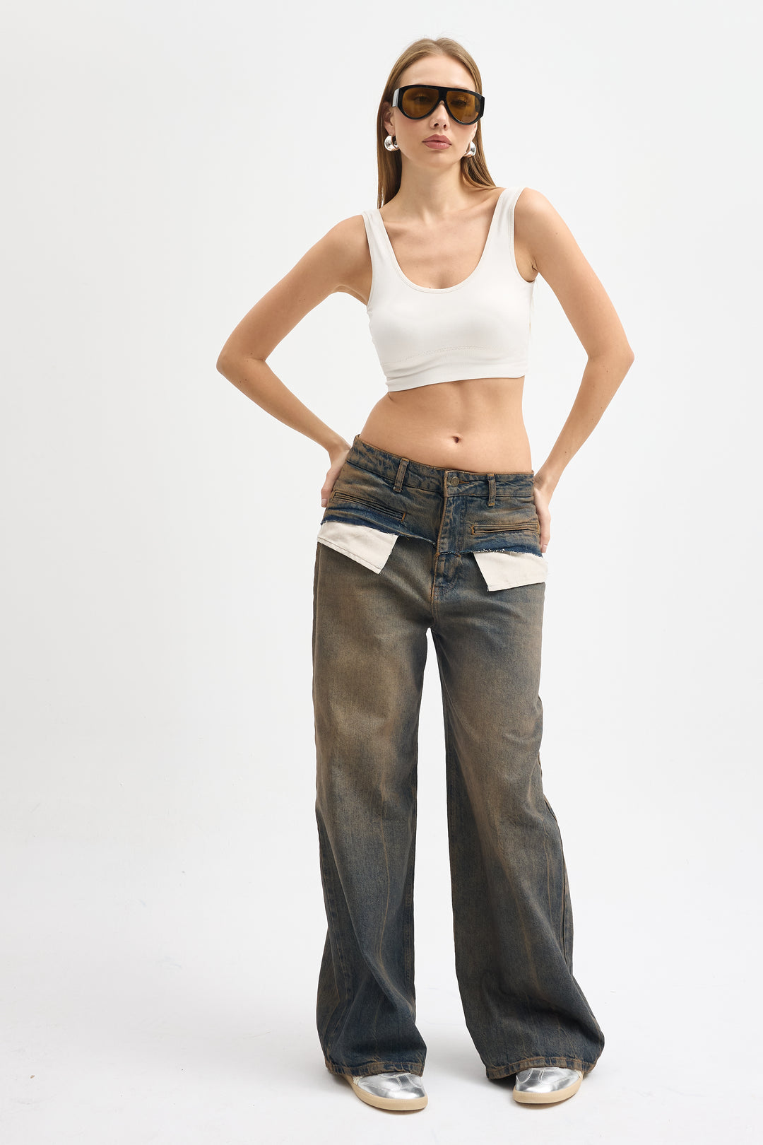 Routines Vintage Pocket Detail Baggy Jeans 4399