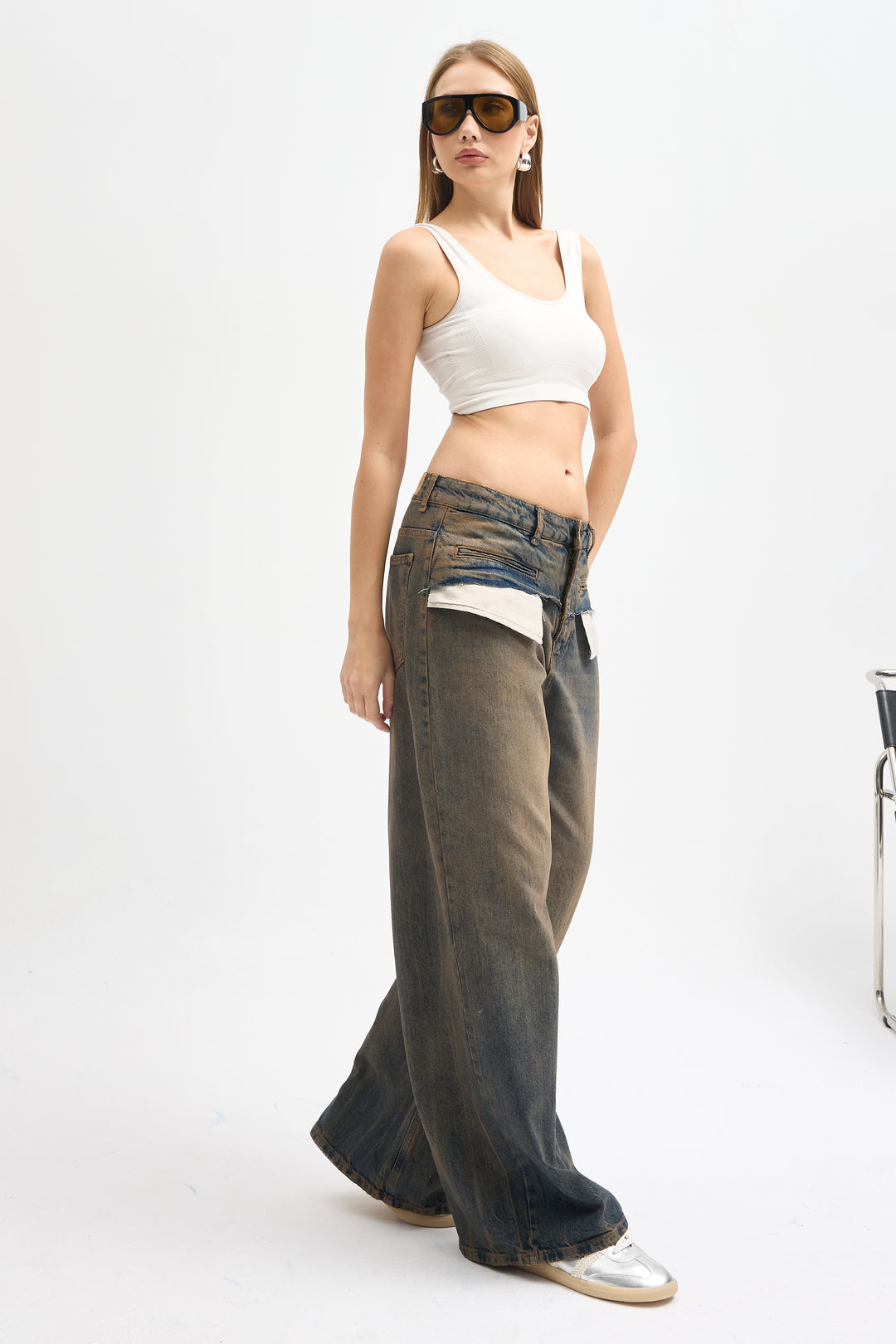 Routines Vintage Pocket Detail Baggy Jeans 4399