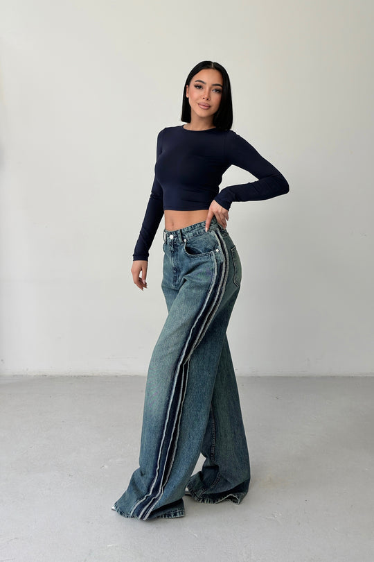 Routines Vintage Seam Striped Jeans 1386-1