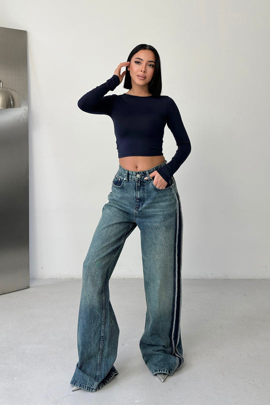 Routines Vintage Seam Striped Jeans 1386-1