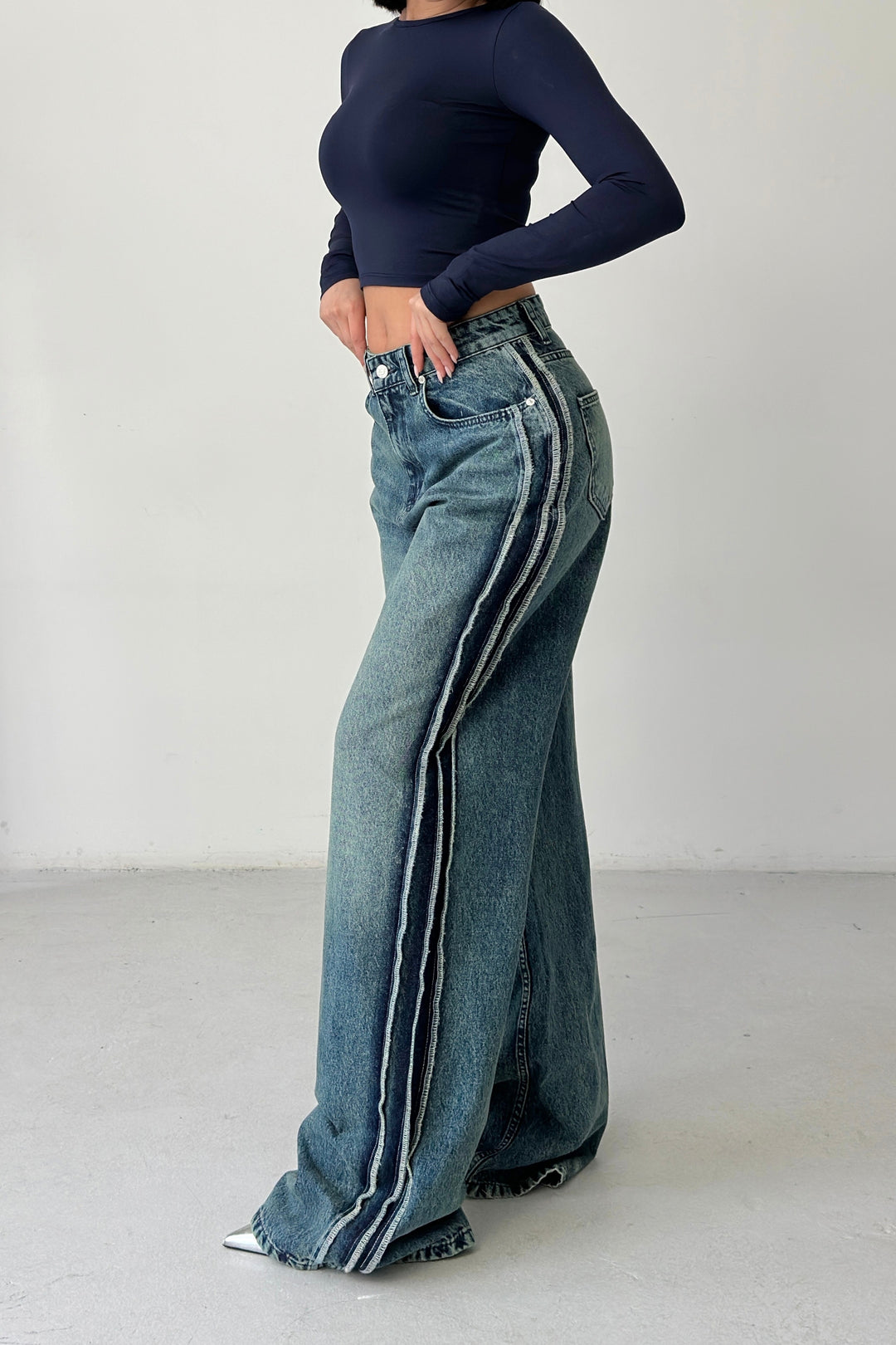 Routines Vintage Seam Striped Jeans 1386-1