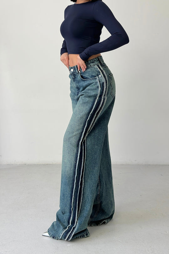 Routines Vintage Seam Striped Jeans 1386-1