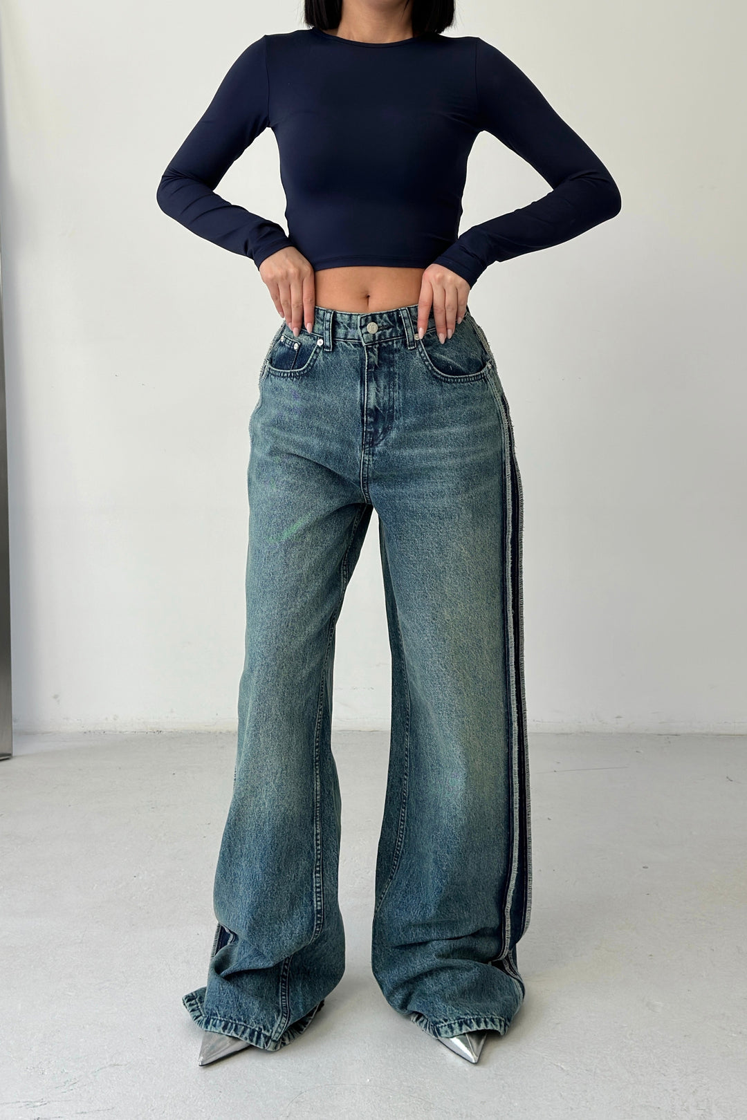 Routines Vintage Seam Striped Jeans 1386-1