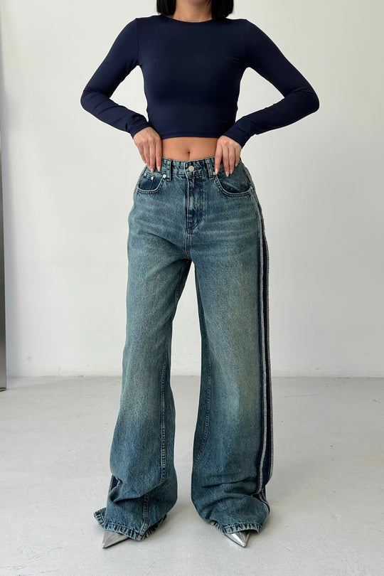 Routines Vintage Seam Striped Jeans 1386-1