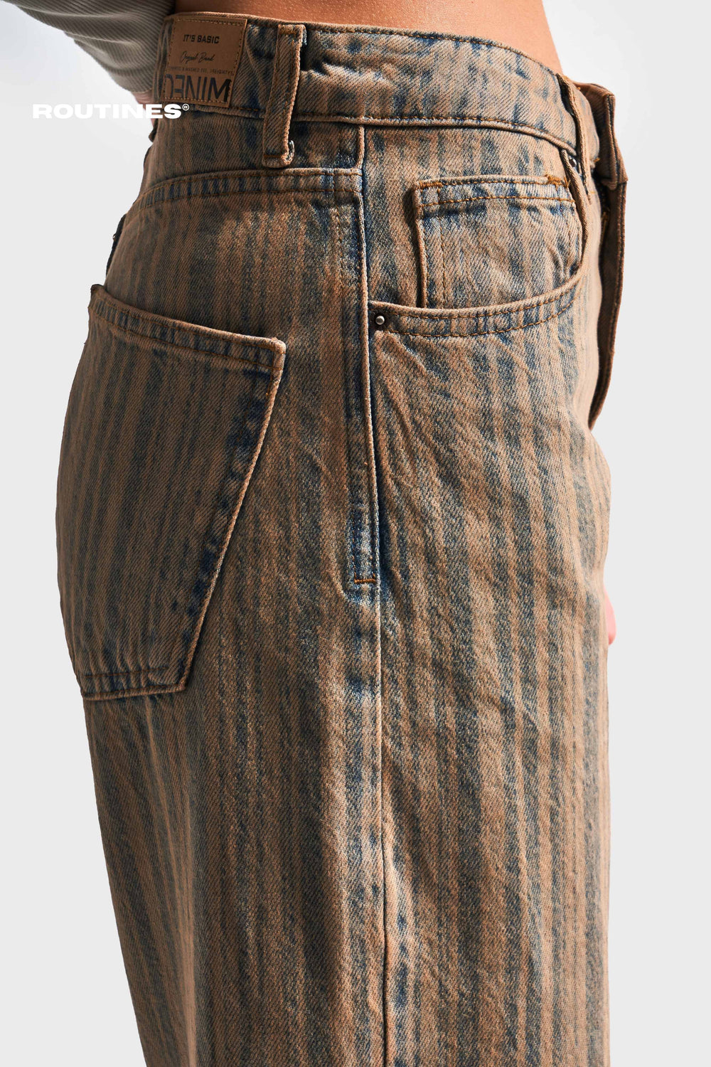 Routines Vintage Striped Straight Jeans 3503 Jeans Routines Fashion