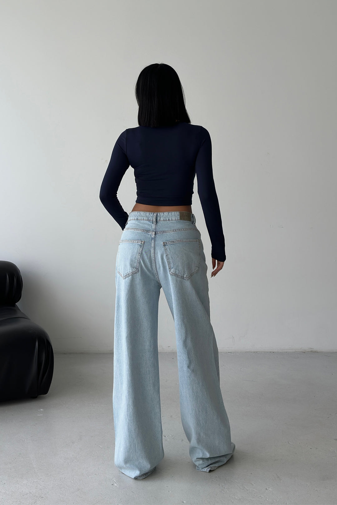 Routines Washed Cross Button Jeans - Light Blue 1395-26 Jeans Routines Fashion