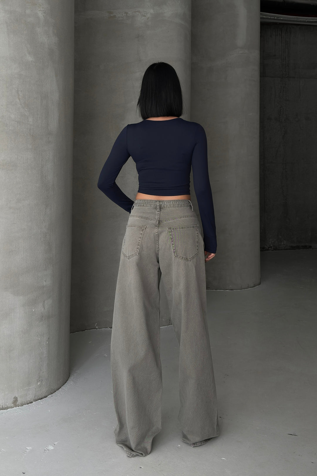 Routines Washed Drawstring Jeans - Ash Grey 3595 Jeans Routines Fashion