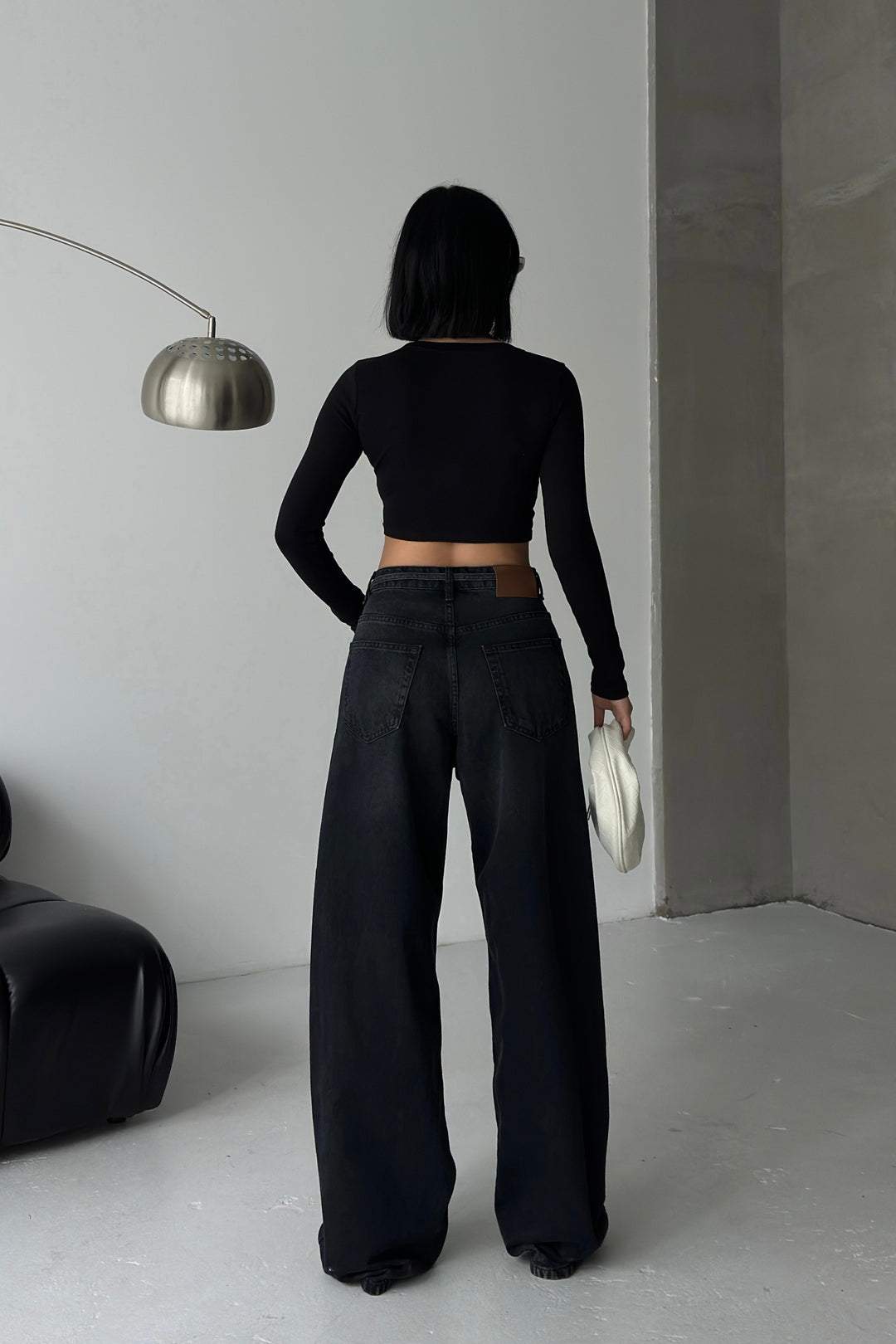 Routines Washed Drawstring Jeans - Black 3653