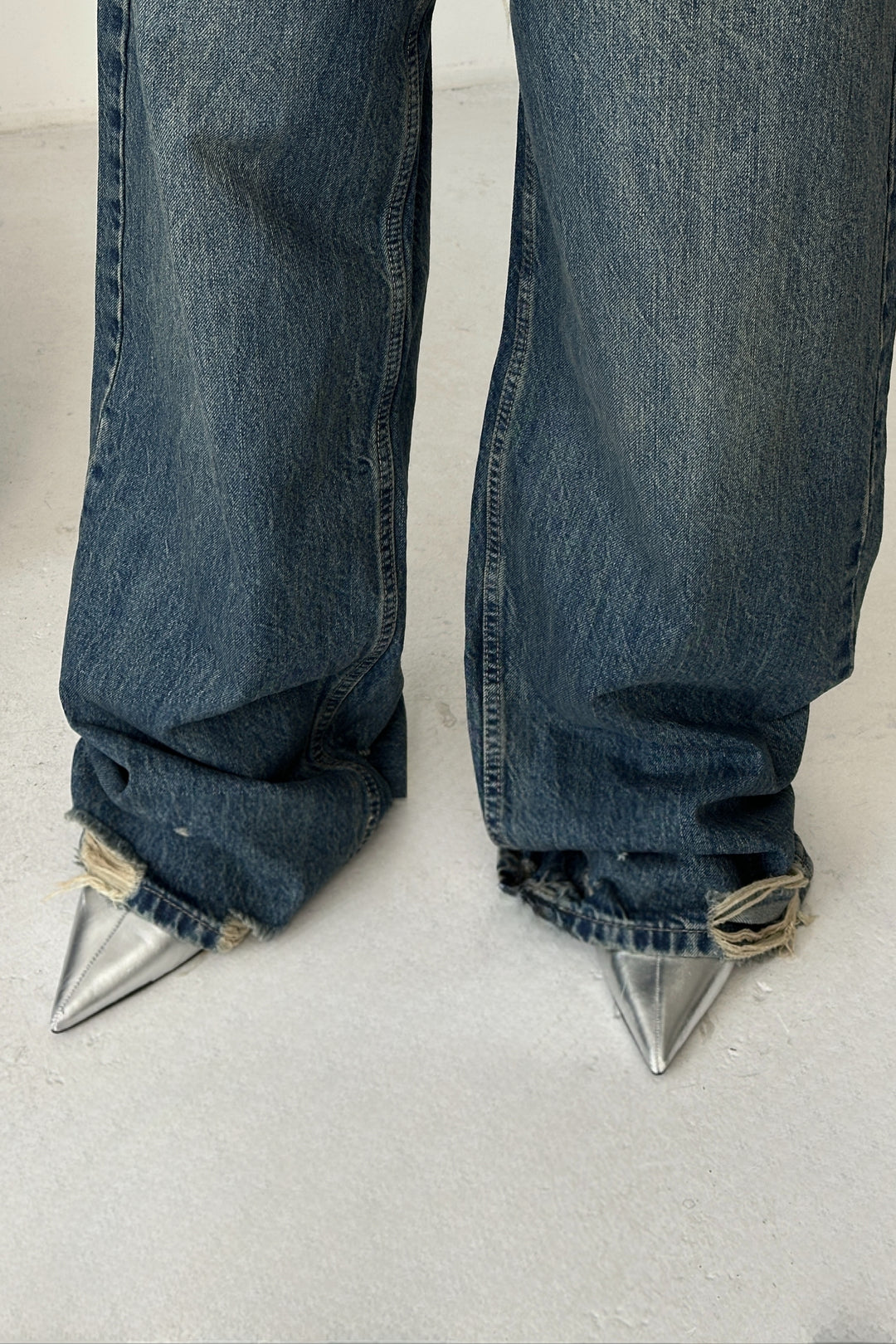 Routines Washed Drawstring Jeans - Dark Blue 3703