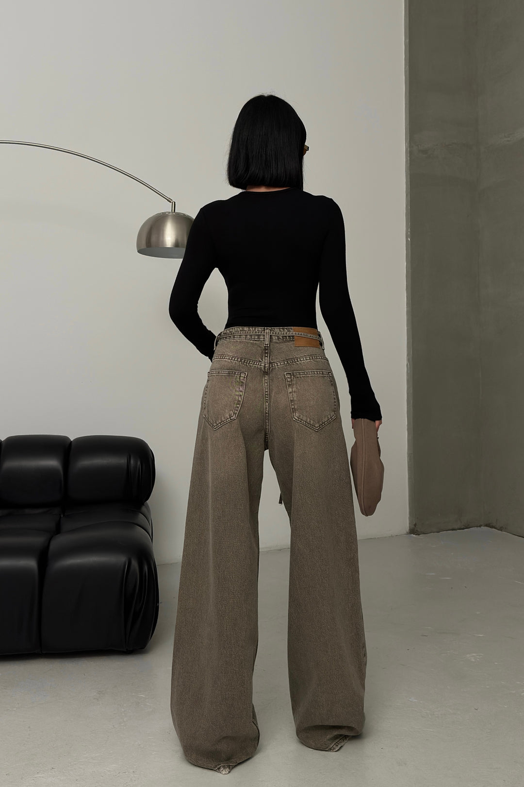 Routines Washed Drawstring Jeans - Olive 3677 Jeans Routines Fashion