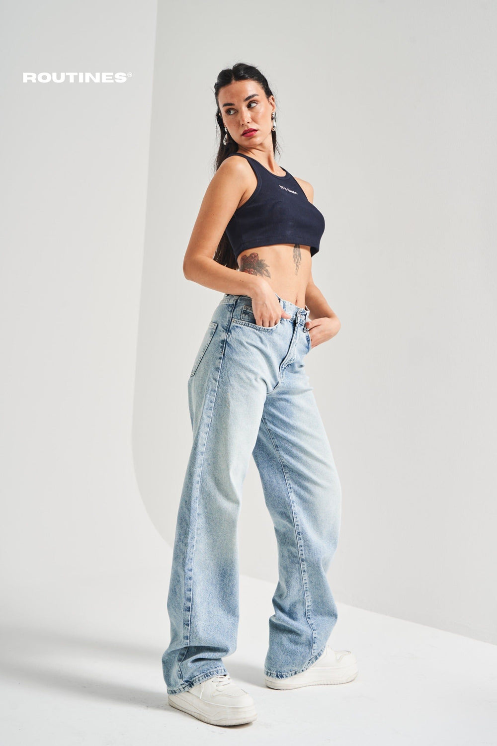 Routines Washed Straight Leg Jeans 2880-17S5 Jeans Routines Fashion
