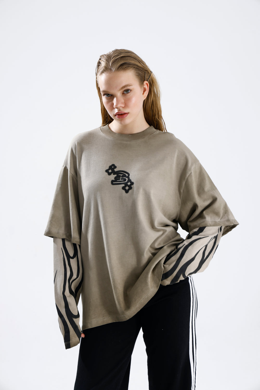 Routines Acid Washed Longsleeves Shirt - Beige 1914 T-Shirt Routines Fashion