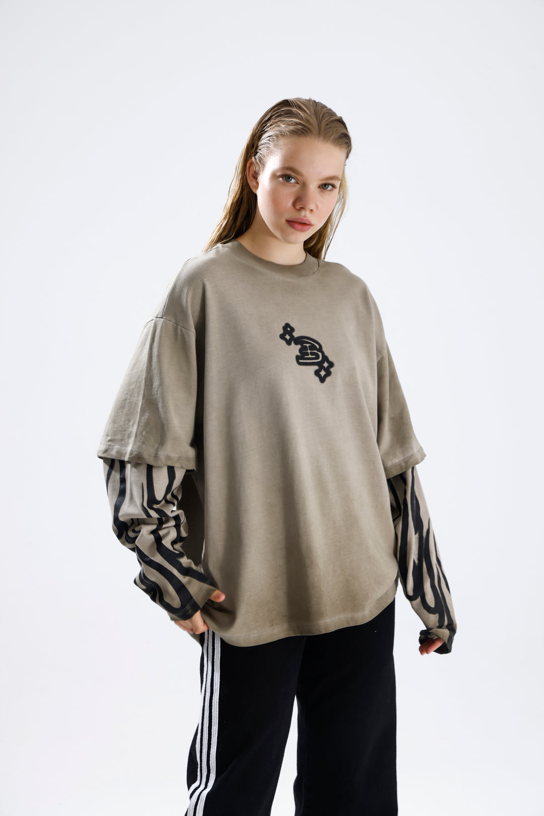Routines Acid Washed Longsleeves Shirt - Beige 1914 T-Shirt Routines Fashion