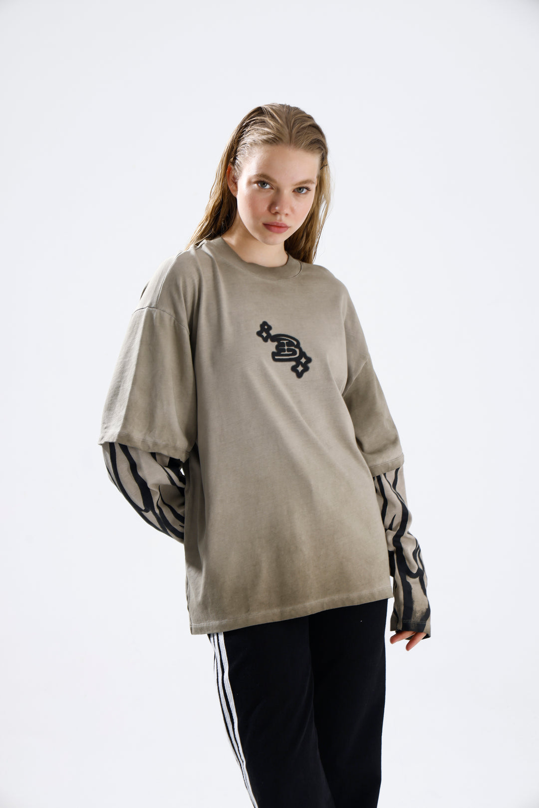 Routines Acid Washed Longsleeves Shirt - Beige 1914 T-Shirt Routines Fashion