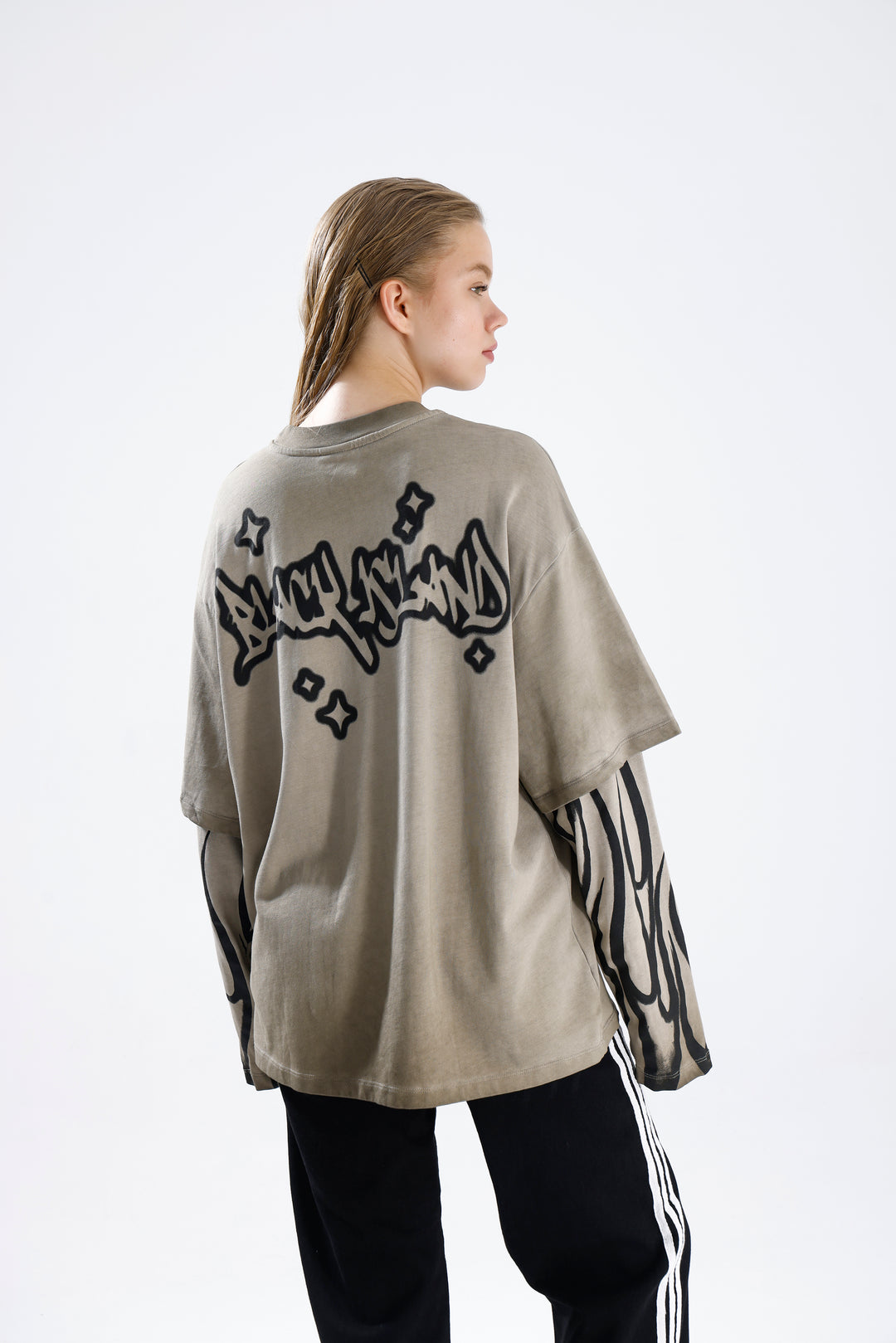 Routines Acid Washed Longsleeves Shirt - Beige 1914 T-Shirt Routines Fashion