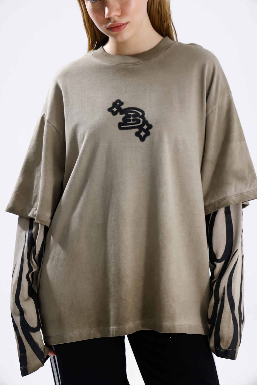 Routines Acid Washed Longsleeves Shirt - Beige 1914 T-Shirt Routines Fashion
