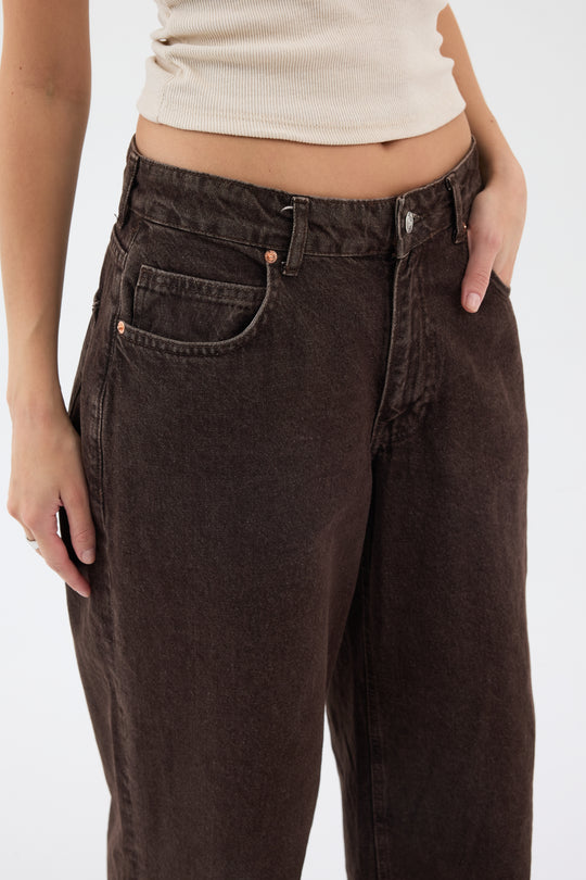 Routines Baggy Straight Jeans - Washed Brown 5242