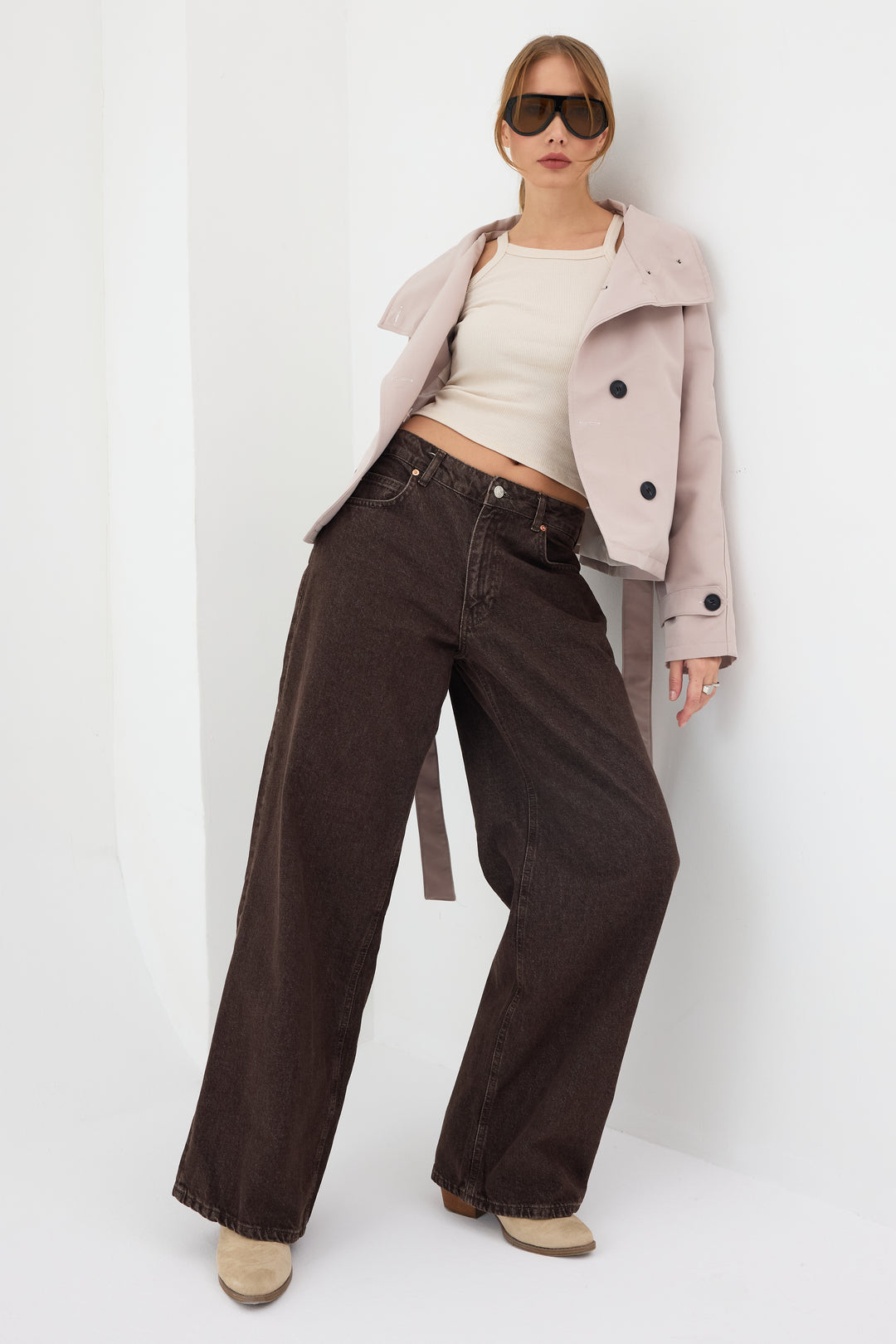 Routines Baggy Straight Jeans - Washed Brown 5242
