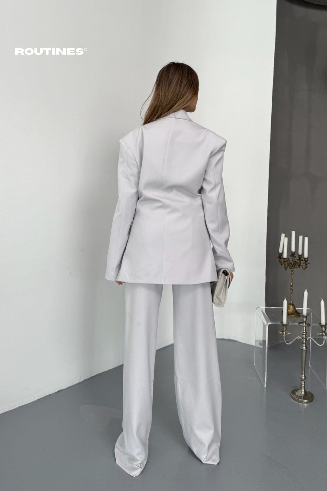 Routines Blazer Two Piece Stretch Set - Grey 256S2147 Set Routines Fashion